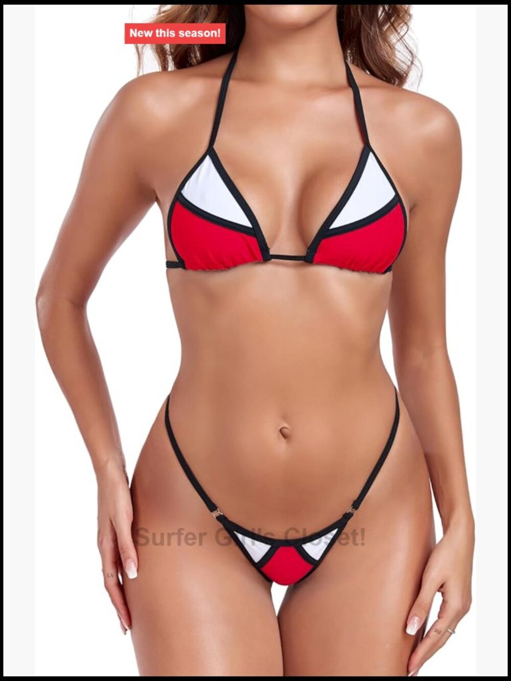 Extreme Micro Bikini G-String Thong Sexy Triangle Top Halter Adjustable Tie Back